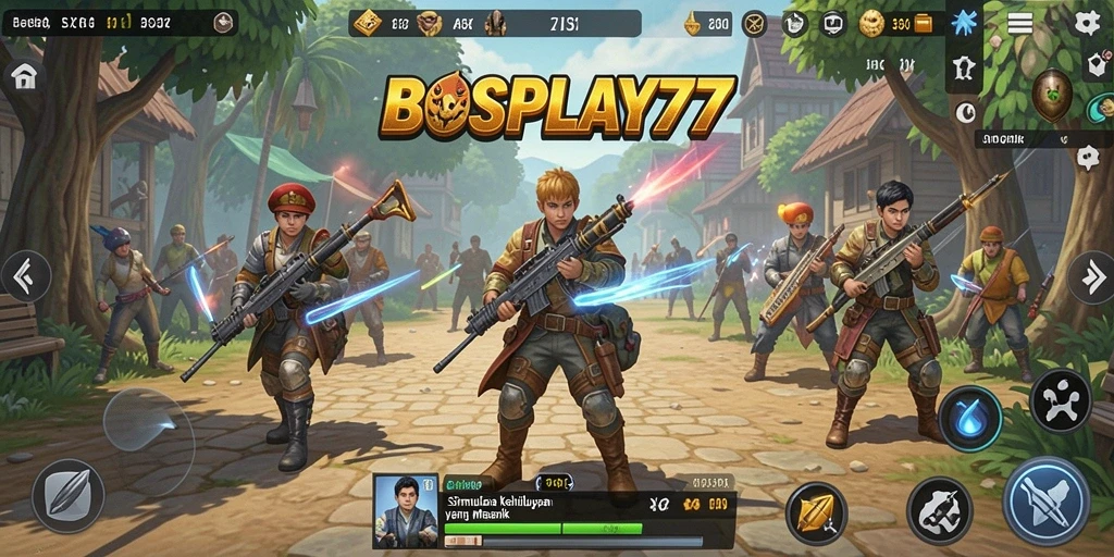 Screenshot menampilkan interaksi karakter dalam gameplay Simulation.