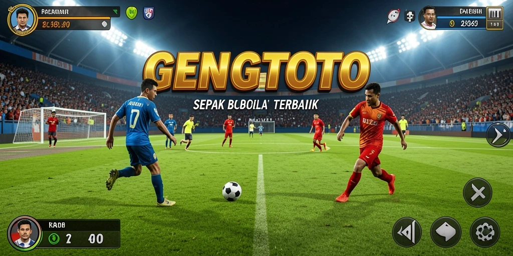 Tampilan gameplay GENGTOTO yang mendebarkan dalam aksi sepak bola.