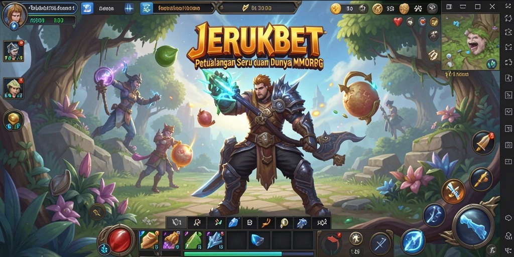 Screenshot gameplay JERUKBET menunjukkan aksi seru dalam MMORPG.