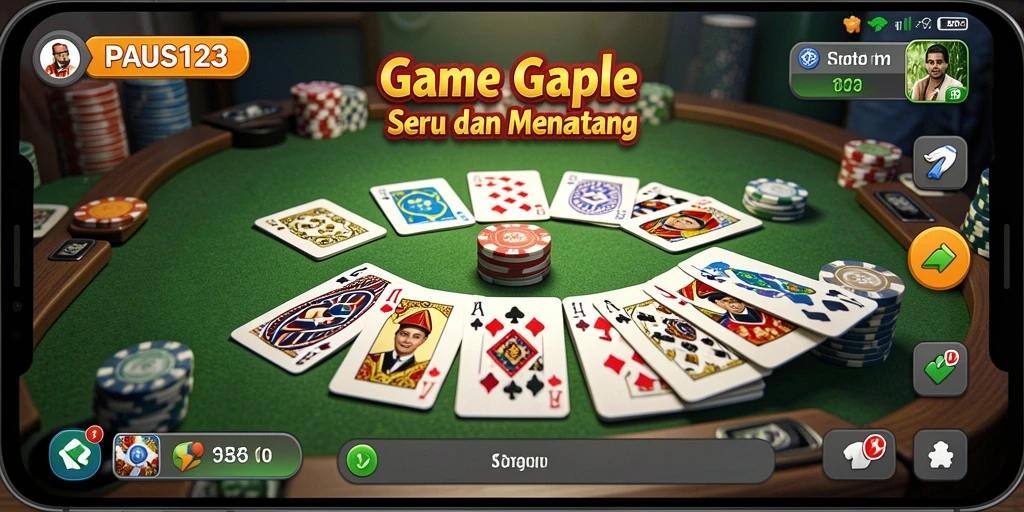 Screenshot gameplay PAUS123 yang menampilkan aksi seru permainan Gaple.