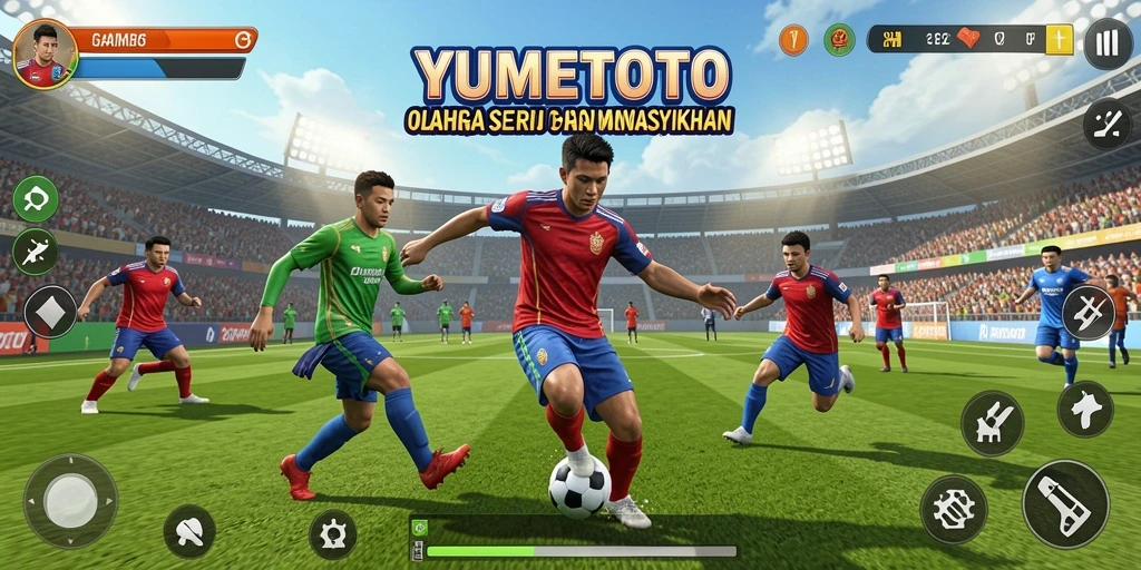 Tampilan gameplay seru dalam YUMETOTO dengan aksi olahraga intens.